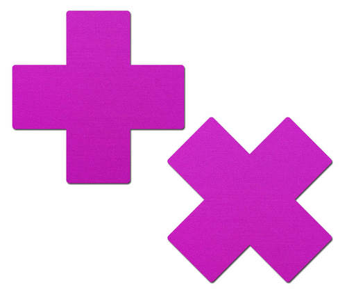 Plus X: Neon Purple Cross Nipple Pasties