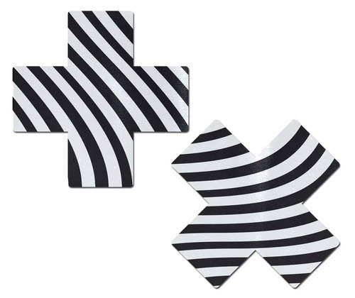 Plus X: Black & White Silly Stripes Cross