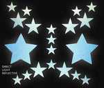 Set: Reflective Blue Star with 6 Mini Stars and 10 Baby Stars Nipple & Body