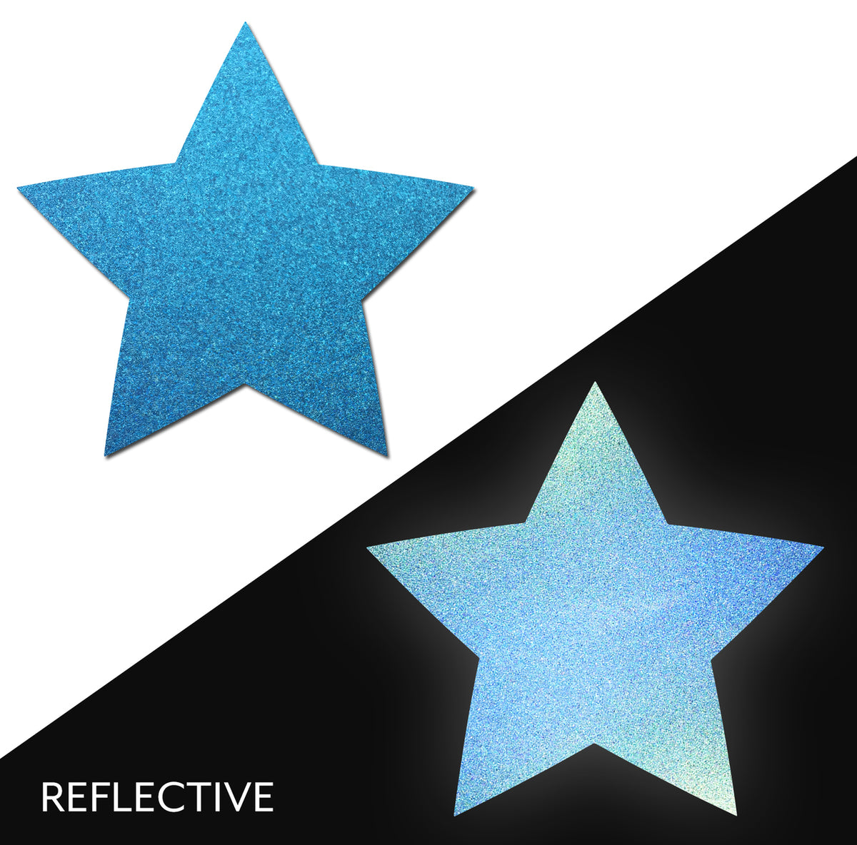 Star: Reflective Blue Star Nipple Pasties