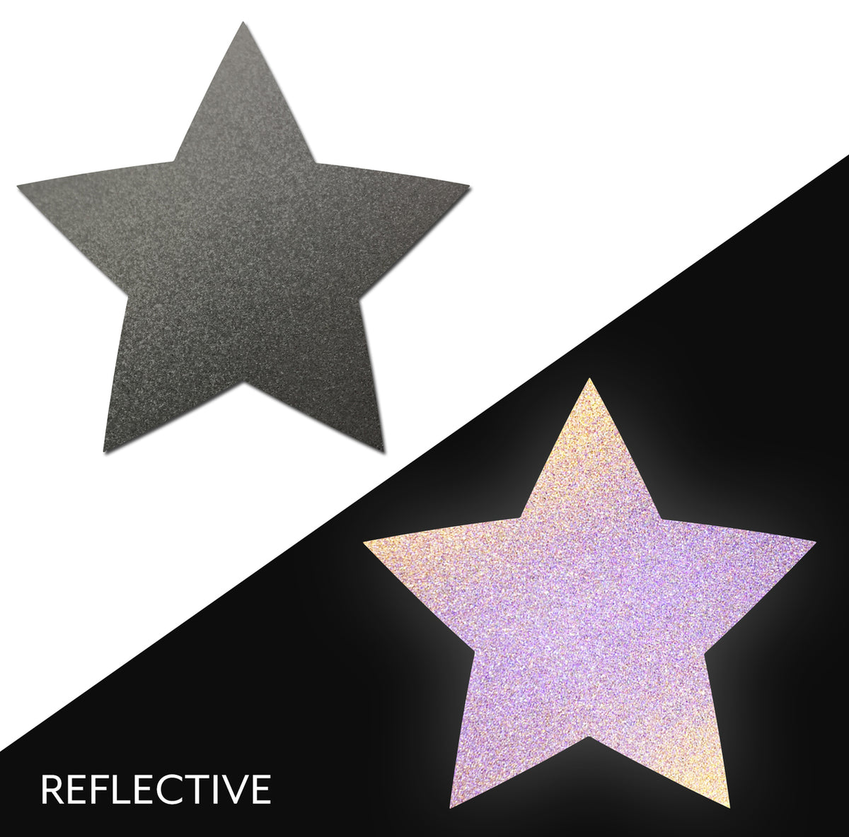 Star: Reflective Gun Metal Grey Star Nipple Pasties