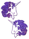 Unicorn: Purple Glitter Unicorn on White Nipple Pasties